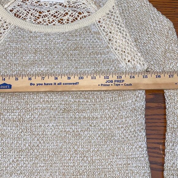 Boho knit night beach bonfire top bathing suit cover up spring summer coastal M - Picture 5 of 12